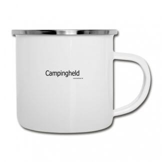 Emaille-Tasse „Campingheld“
