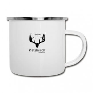 Emaille-Tasse „Camping-Platzhirsch“